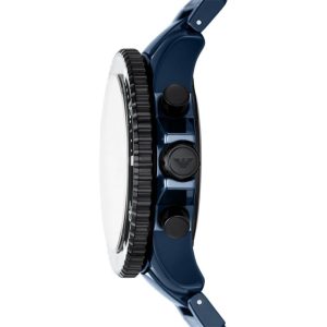 Emporio Armani Men’s Quartz Blue Ceramic Chain Blue Dial 43mm Watch AR70009